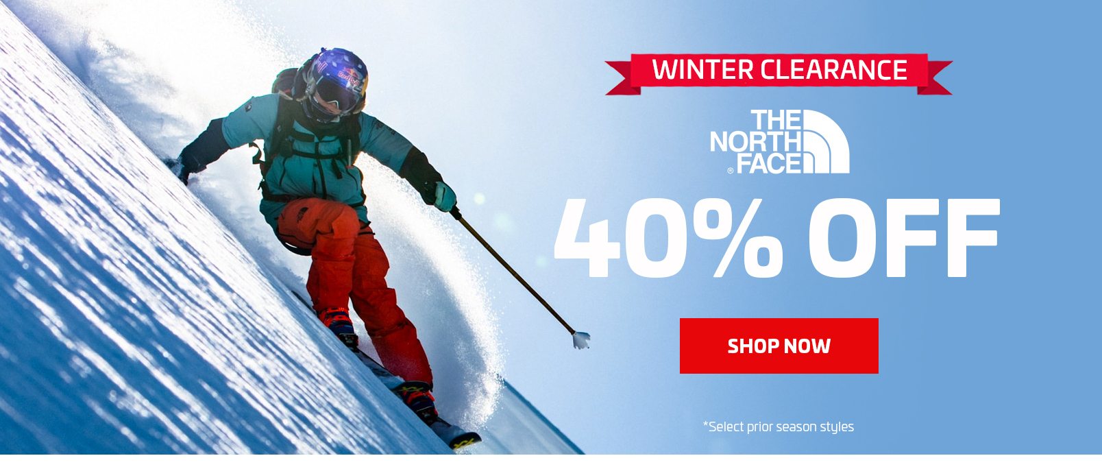 SHOP 40% OFF THE NORTH FACE - FOOTER