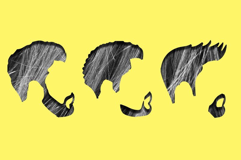 3 Silhouettes of Grey Hairstyles