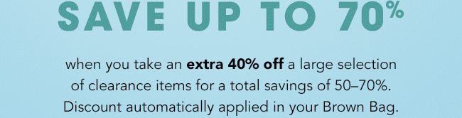 SAVE UP TO 70%