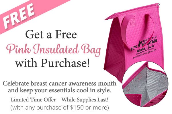 Receive a Free Pink Insulated Bag with Your order of $150 or more