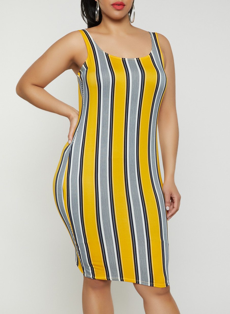 Plus Size Striped Tank Dress