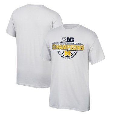 Michigan Wolverines Top of the World 2021 Big Ten Men's Basketball Regular Season Champions Locker Room T-Shirt - White