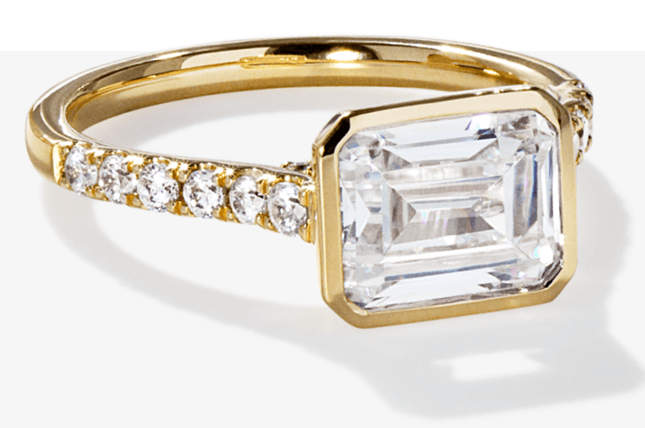 Lab-Created Diamonds by KAY Emerald-Cut Bezel-Set Engagement Ring 2-3/8 ct tw 14K Yellow Gold