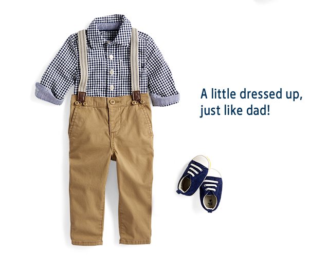 A little dressed up, just like dad!