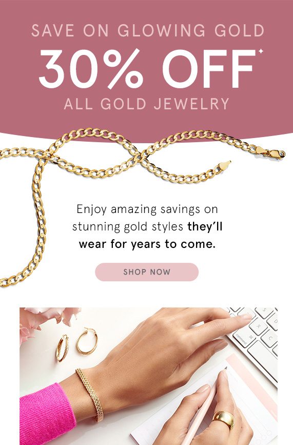 30% Off All Gold Jewelry