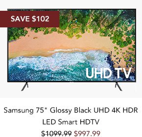 Shop Samsung 75 Glossy Black UHD 4K HDR LED Smart HDTV