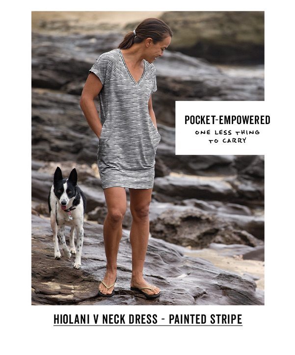 Hiolani V Neck Dress - Painted Stripe >