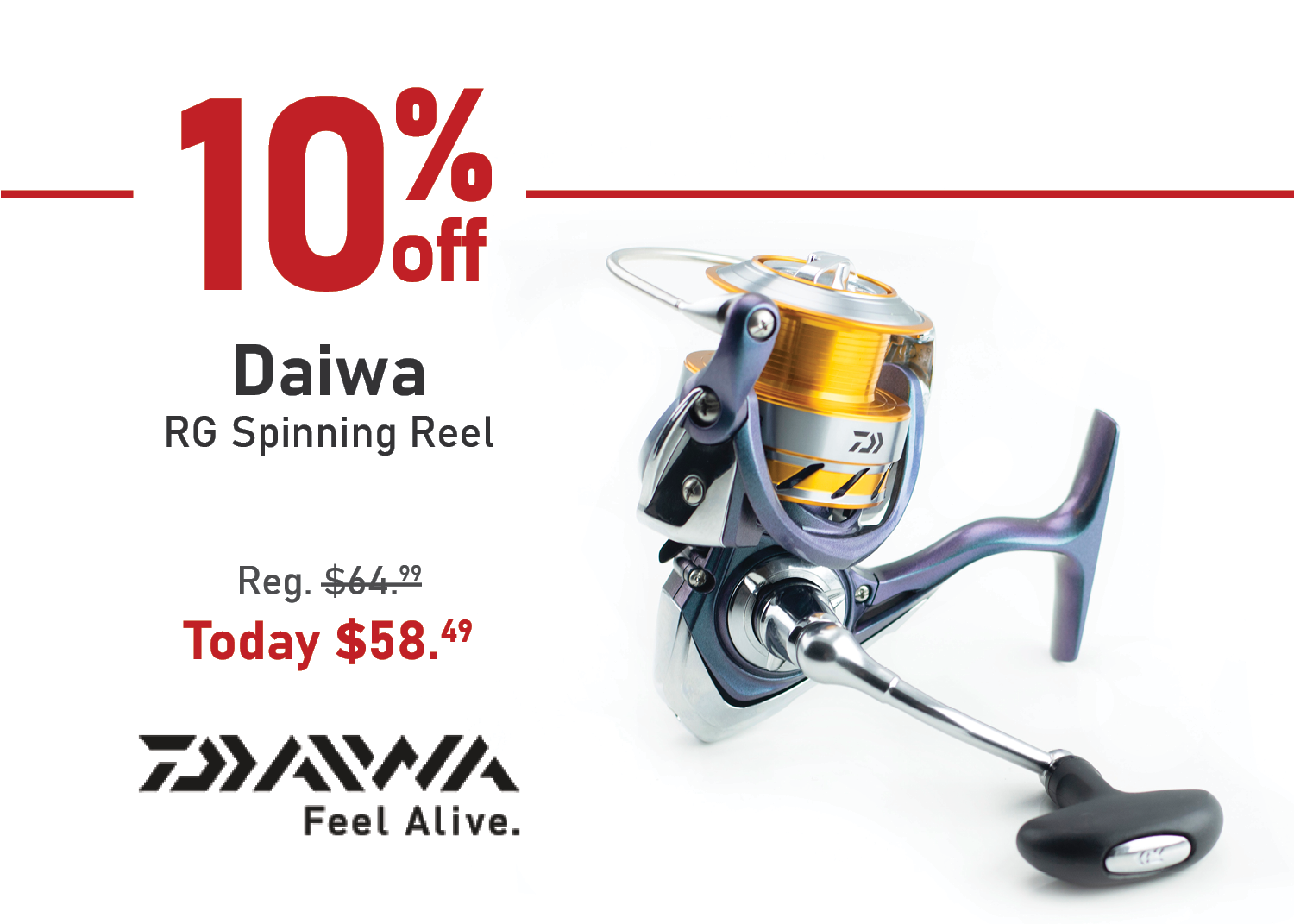 Save 10% on the Daiwa RG Spinning Reel