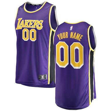Fanatics Branded Los Angeles Lakers Purple 2018/19 Fast Break Custom Replica Jersey - Statement Edition
