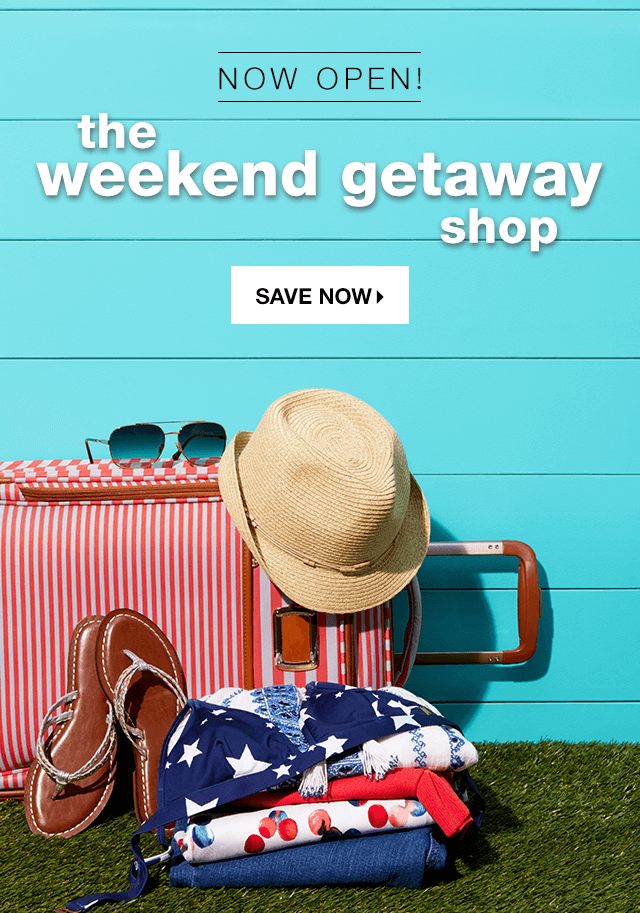 Now Open! The Weekend Getaway Shop - Save Now