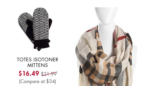 TOTES ISOTONER MITTENS $16.49 ( Compare at $34)