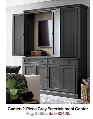 Cameo 2-Piece Grey Entertainment Center