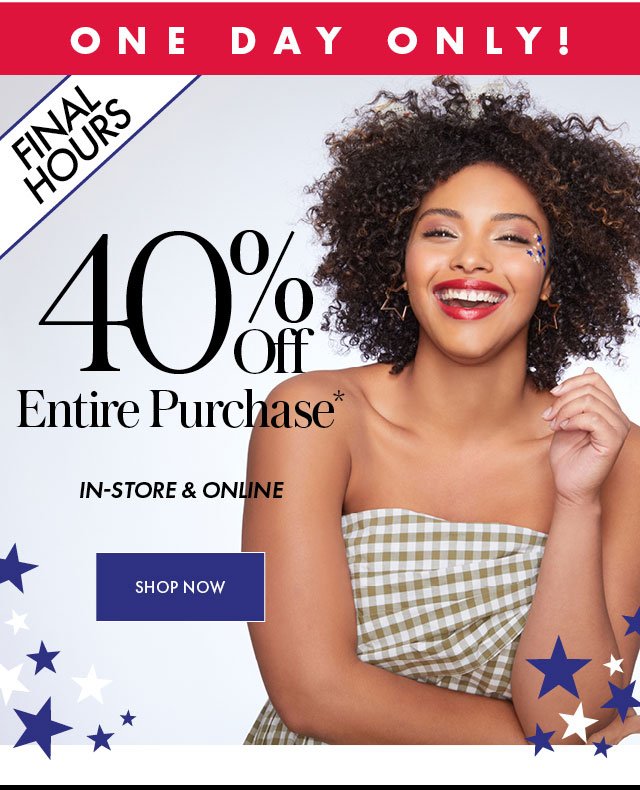 40% Off Your Purchase EAM Hero