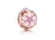 Openwork Pink Magnolia Flower Charm