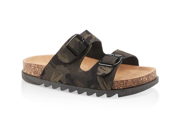 Double Band Footbed Sandals