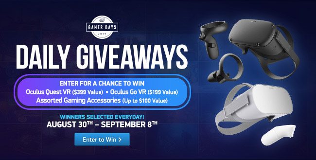 Enter for a Chance to Win an Oculus VR or Gaming Accessories