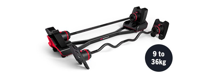 Bowflex SelectTech 2080 Barbell with Curl Bar - 36kg