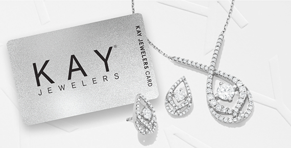 ZERO DOWN 12 MONTHS SPECIAL FINANCING† on purchases of $750 or more made with the KAY Jewelers Credit Card. LEARN MORE. Photo of a KAY Jewelers credit card arranged with fold and diamond ring and necklace.