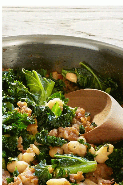 KALE, WHITE BEAN AND SPICY ITALIAN CHICKEN SAUSAGE