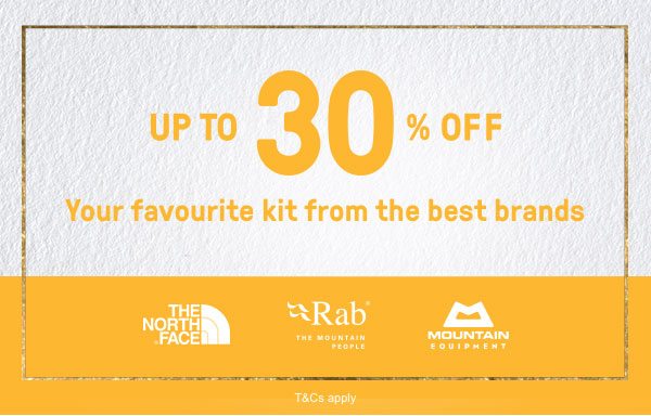 Up to 30 percent off your favourite kit from the best brands - Shop all