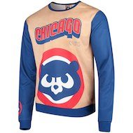 Men's Tan/Royal Chicago Cubs Sublimated Crew Neck Sweater