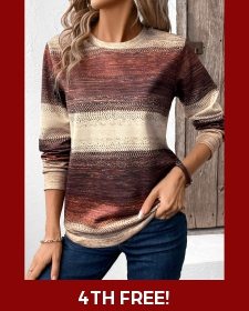 ROTITA Patchwork Tribal Print Multi Color Round Neck Sweatshirt