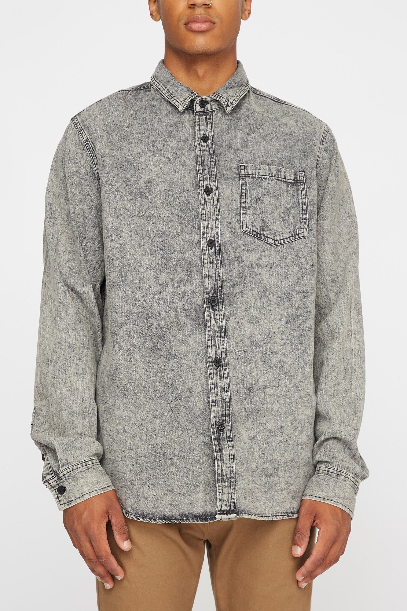 Image of West49 Mens Denim Woven Button Up