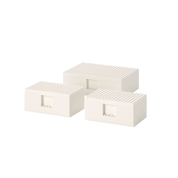 BYGGLEK LEGO box with lid, set of 3