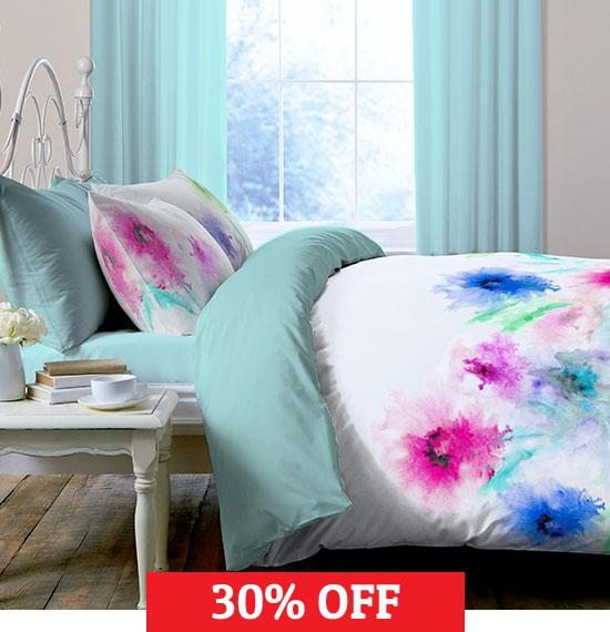 Leilani Digitally Printed 100% Cotton Duvet Cover and Pillowcase Set