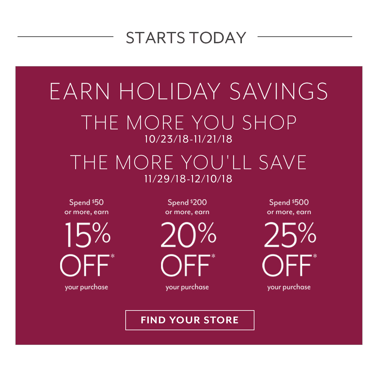 Earn Holiday Savings