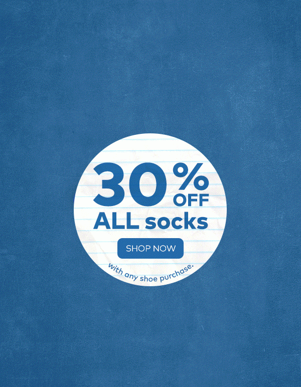 Winter Break is over. 30% off all socks. Shop now. 