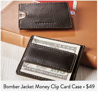 Bomber Jacket Money Clip Card Case