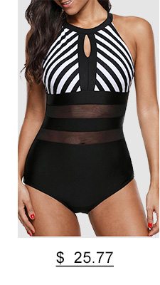 Mesh Panel Strappy Back Printed One Piece Swimwear