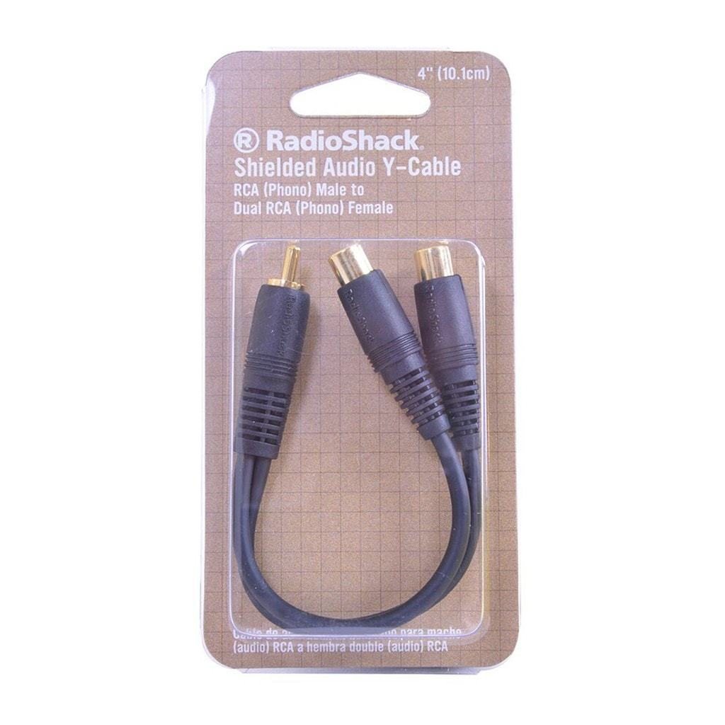 4-Inch RCA Phono Male to Dual RCA Phono Female Y-Cable Adapter