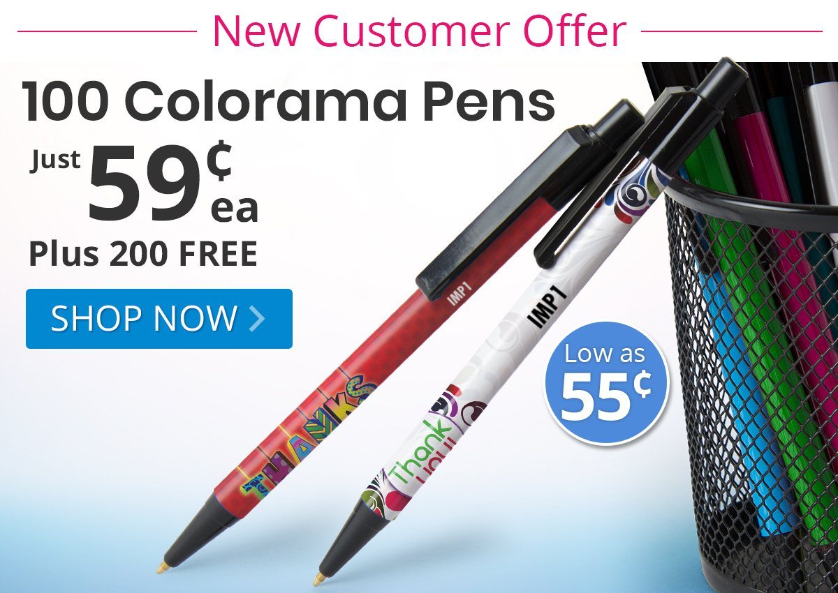 Buy 100 Colorama Pens for only 59¢ each and Get 200 FREE!