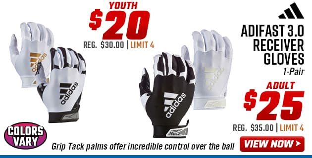 ''adidas Adifast 3.0 Receiver Gloves Youth $20 Adult $25''