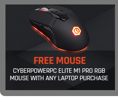 Free CyberPowerPC Elite M1 Pro RGB Gaming Mouse with all Laptop Purchase