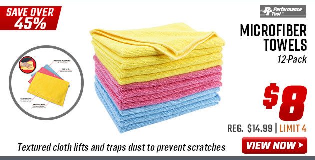 Performance Tool Microfiber Towels 