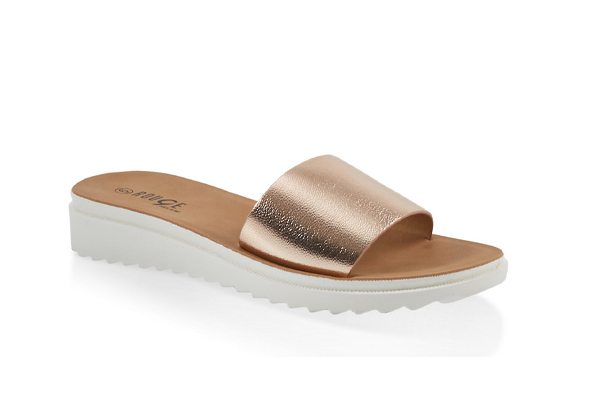 Single Band Platform Slide Sandals