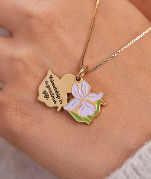 Iris Flower Mantra Charm Necklace | SHOP NOW