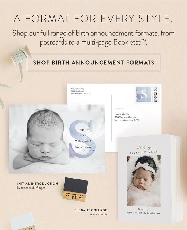 Shop Birth Announcement Formats