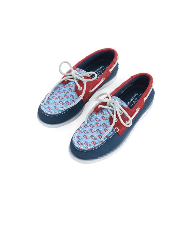 Big Kid's Sperry x vineyard vines Americana Patchwork Authentic Original Boat Shoe