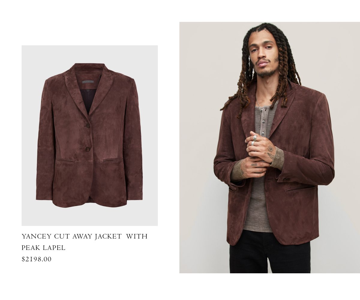 YANCEY CUT AWAY JACKET WITH PEAK LAPEL