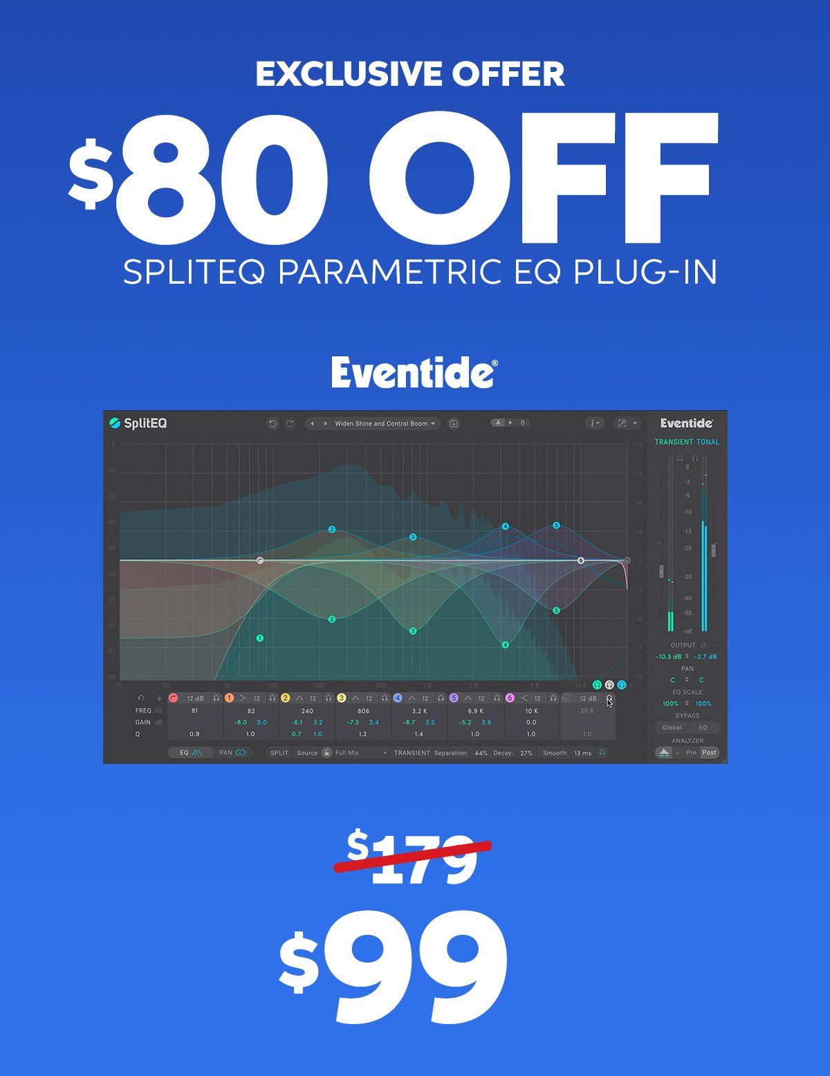 Exclusive Offer: $80 off Eventide SplitEQ Parametric EQ Plug-In — now $99.