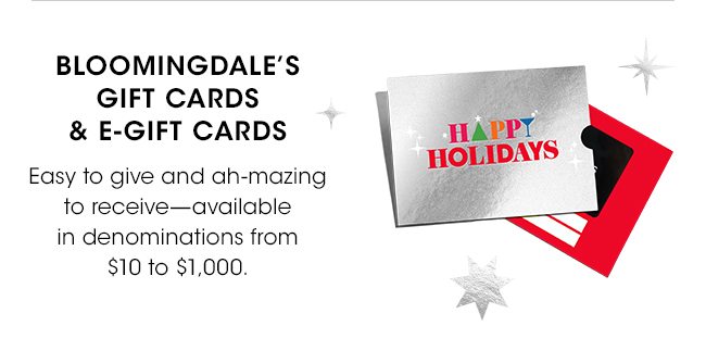 GIFT CARDS & E-GIFT CARDS