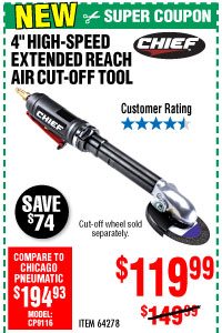 4 in. High Speed Extended Reach Air Cut-Off Tool