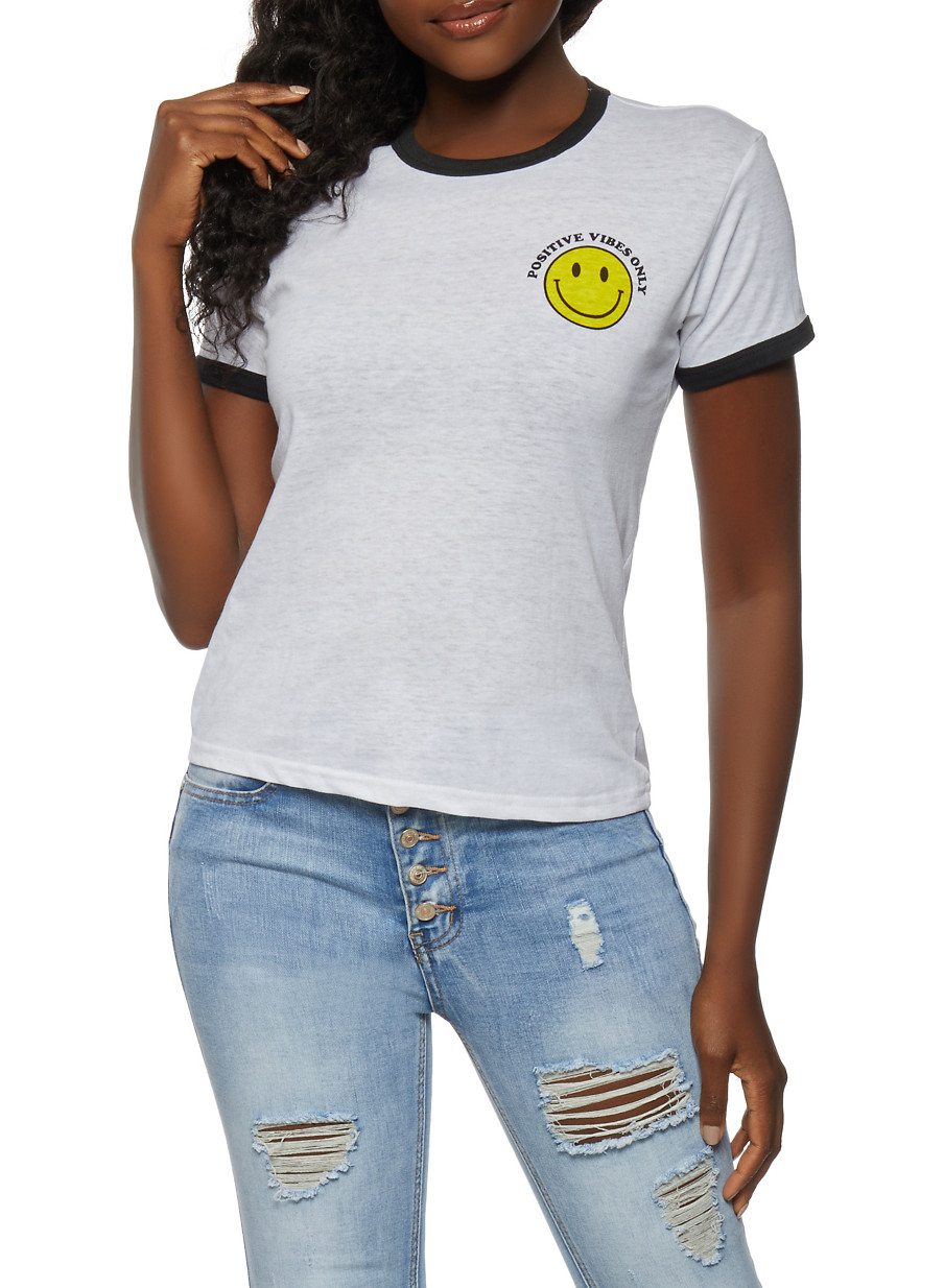 Positive Vibes Only Smiley Tee