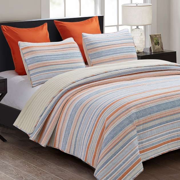 Shop Garrison Stripe 3 Piece Quilt Set $49.99