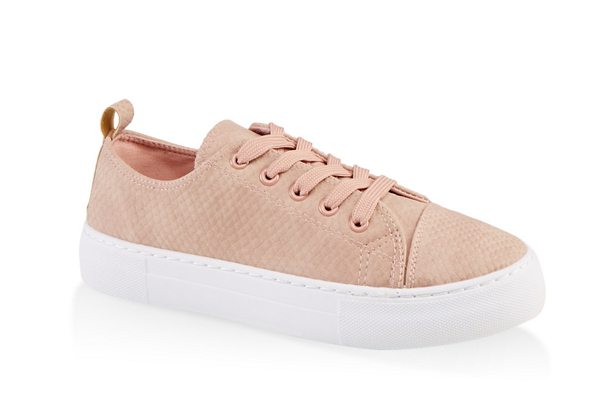 Animal Embossed Lace Up Sneakers