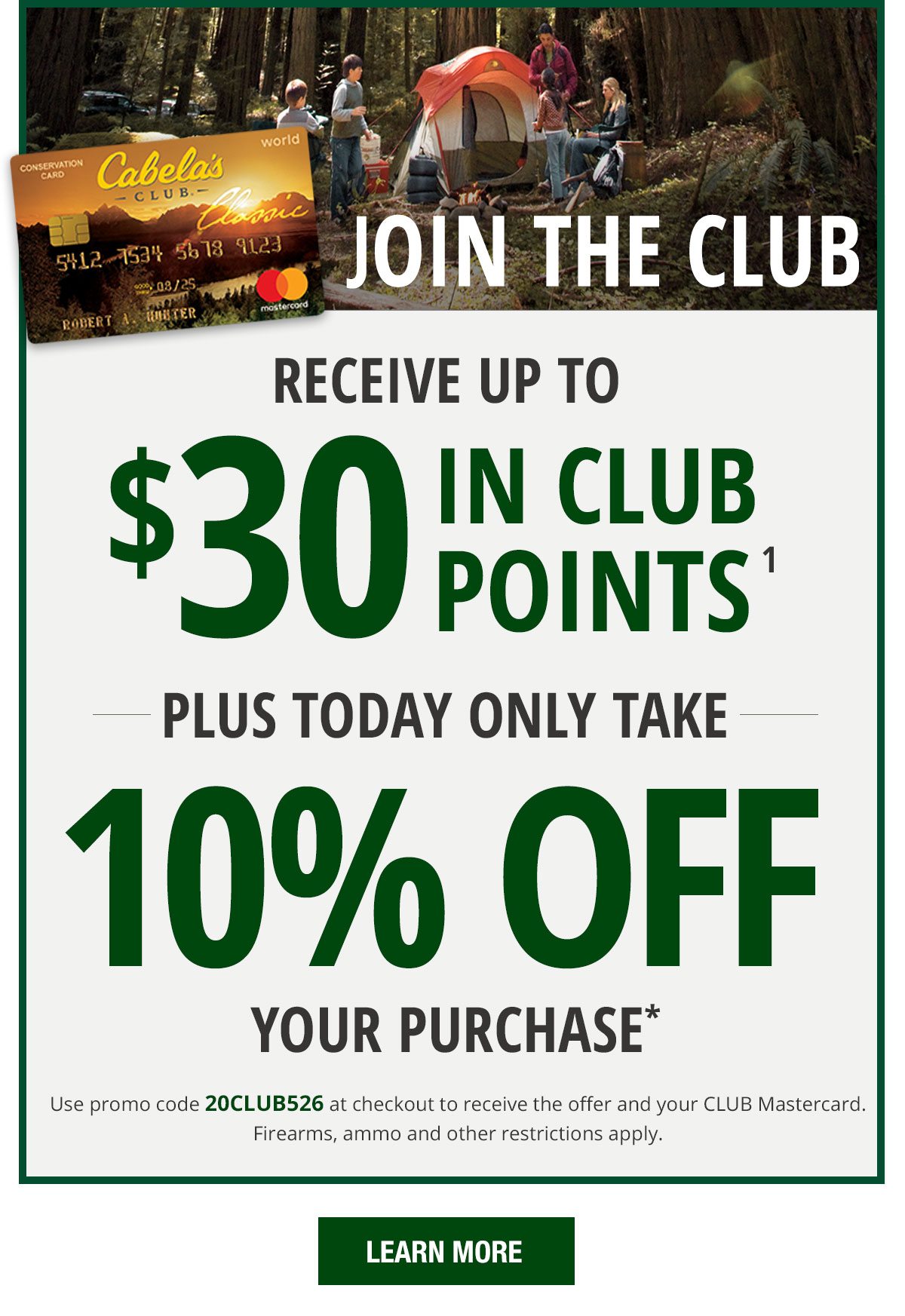 TAKE 10% OFF YOUR ORDER TODAY! - Cabela's Email Archive